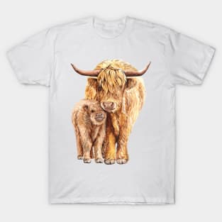 Yak Mom BAby Hand Drawn T-Shirt